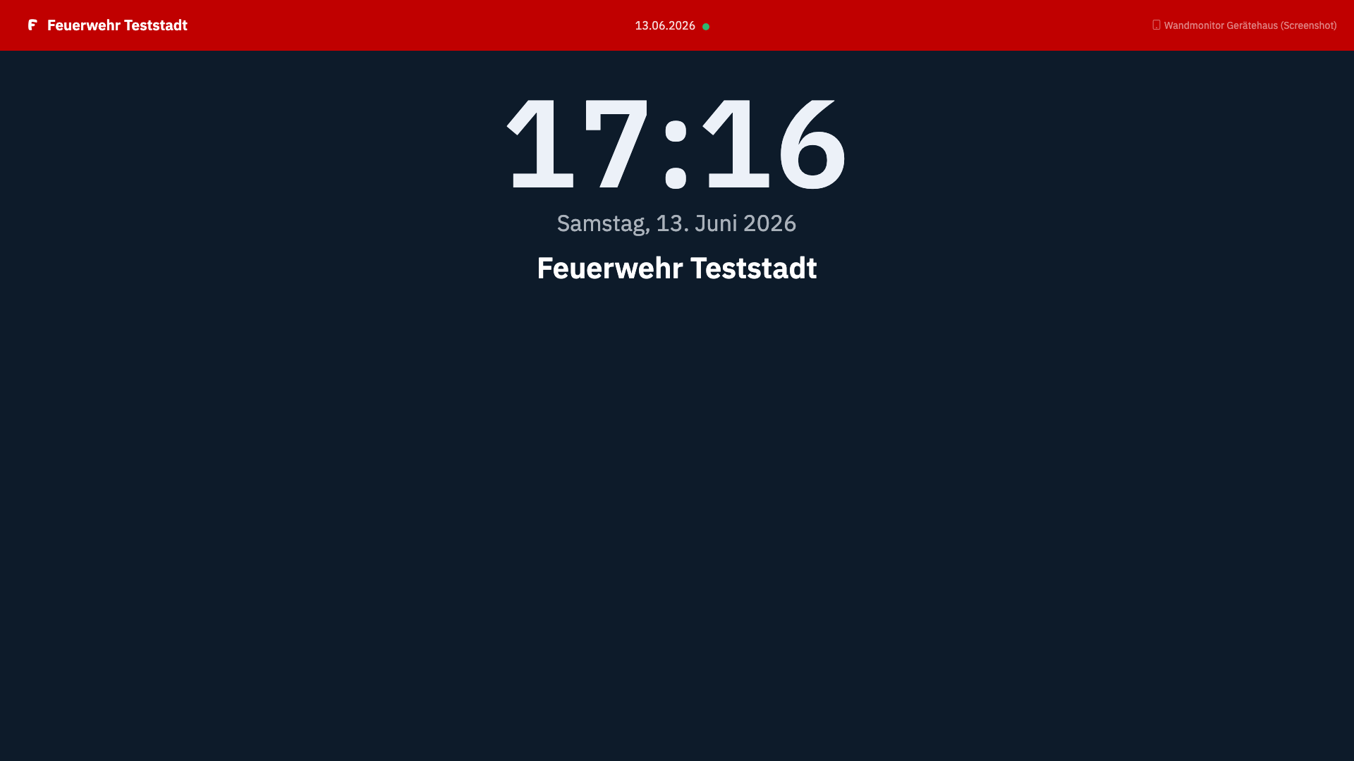 Minimale Layout-Vorlage mit großer Uhr